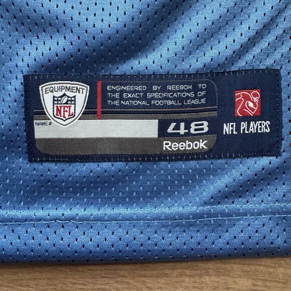 Reebok Authentic Tennessee Titans Jake Locker NFL Jersey Light Blue Size 48 XL - Picture 5 of 10